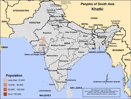 Map of Khatki in India