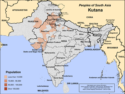 Map of Kutana in Pakistan