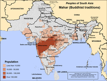 Map of Mahar (Buddhist traditions) in Pakistan