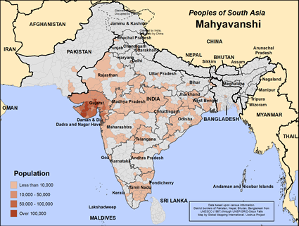 Map of Mahyavanshi in India