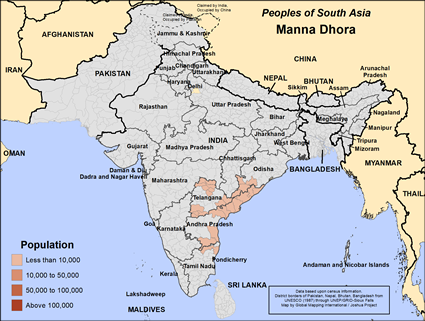 Map of Manna Dhora in India