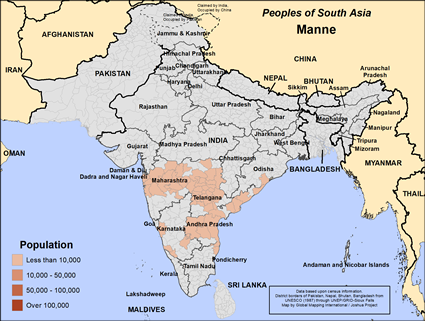 Map of Manne in India