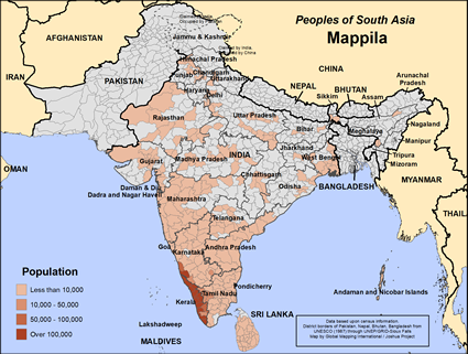 Map of Mappila in India