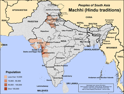 Map of Machhi (Hindu traditions) in Pakistan