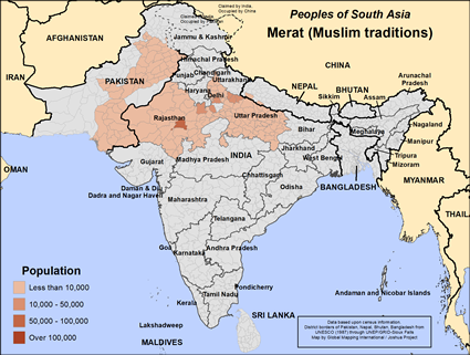 Map of Merat (Muslim traditions) in India