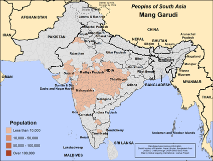 Map of Mang Garudi in India