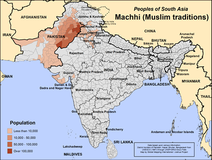 Map of Machhi (Muslim traditions) in India