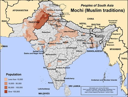 Map of Mochi (Muslim traditions) in Bangladesh