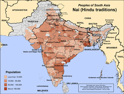 Map of Nai (Hindu traditions) in Bangladesh