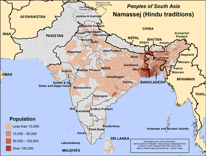 Map of Namassej (Hindu traditions) in Nepal