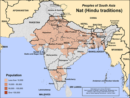 Map of Nat (Hindu traditions) in Bangladesh