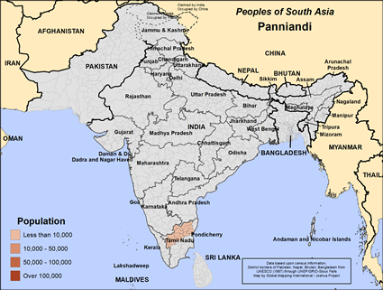 Map of Panniandi in India