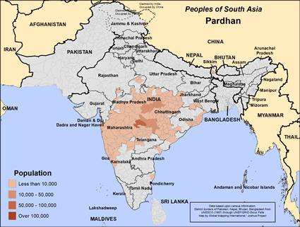 Map of Pardhan in India