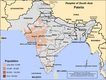 Map of Patelia in India