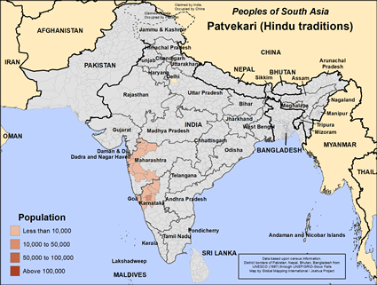 Map of Patvekari (Hindu traditions) in India