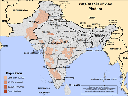 Map of Pindara in Pakistan