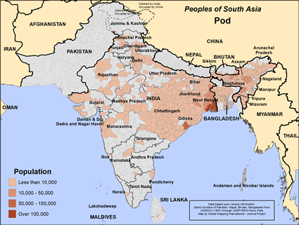 Map of Poundra in India