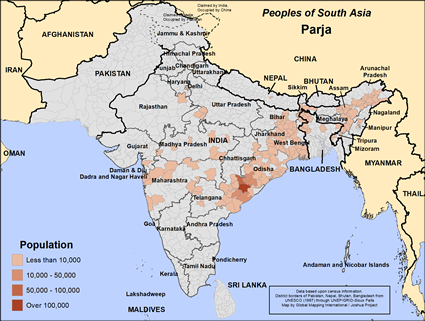 Map of Parja unspecified in India