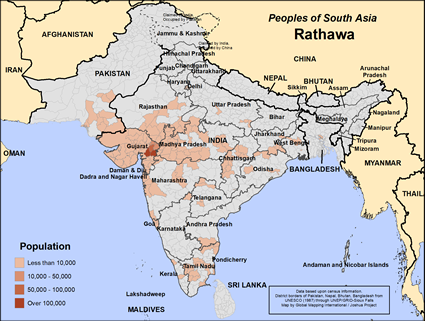 Map of Rathawa in Pakistan