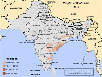 Map of Relli in India