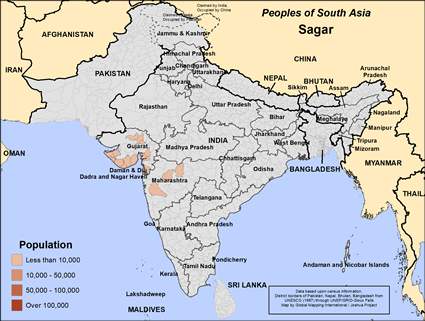 Map of Sagar in India