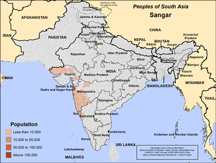 Map of Sangar in Pakistan