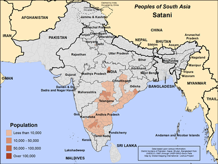 Map of Satani in India
