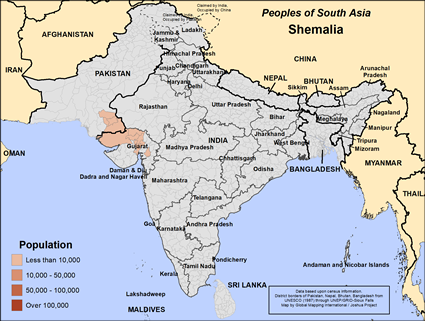 Map of Shemalia in India