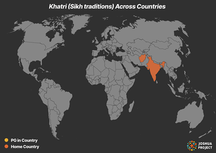Map of Khatri (Sikh traditions) in Afghanistan