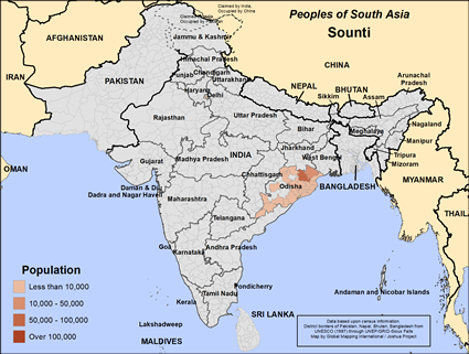 Map of Sounti in India
