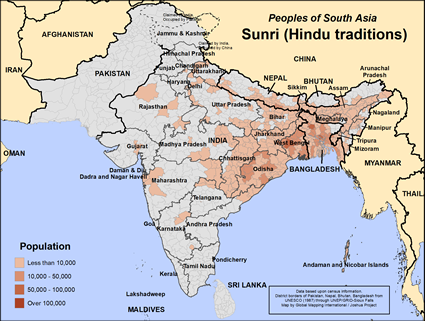 Map of Sunri (Hindu traditions) in Bangladesh