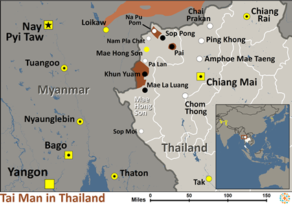 Map of Shan in Thailand