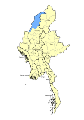 Map of Naga, Tangkhul in Myanmar (Burma)