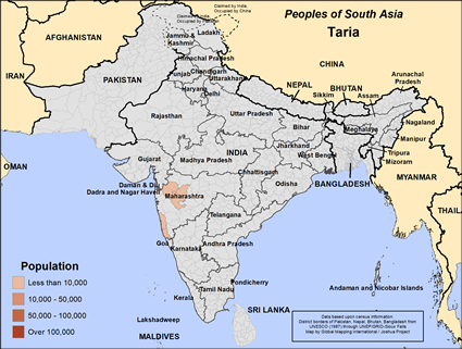 Map of Taria in India