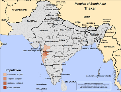 Map of Thakar in India