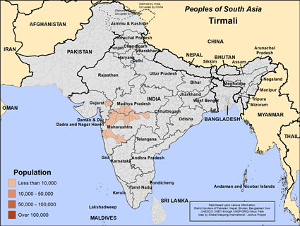 Map of Tirmali in India