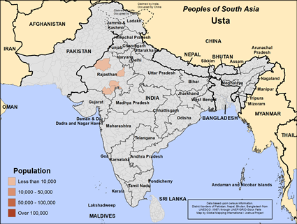 Map of Usta in India
