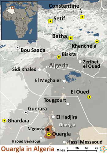 Map of Berber, Ouargla in Algeria