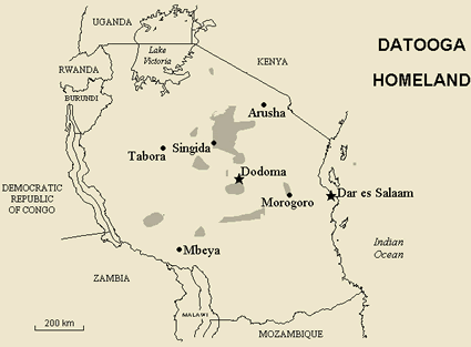 Map of Datooga in Tanzania