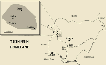 Map of Kambari in Nigeria