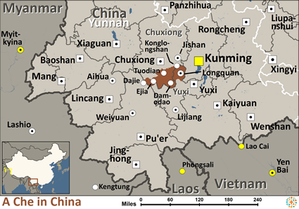 Map of A Che in China