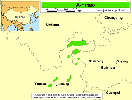 Map of A-Hmao in China