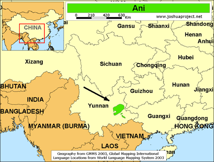 Map of Ani in China