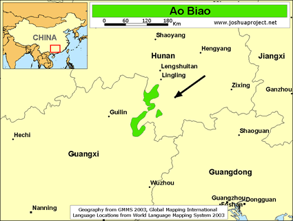 Map of Ao Biao in China