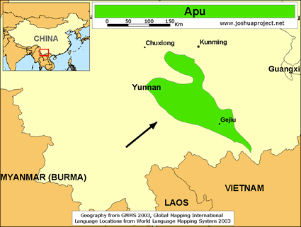 Map of Apu in China