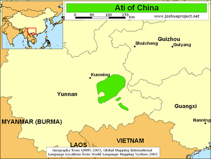 Map of Ati in China