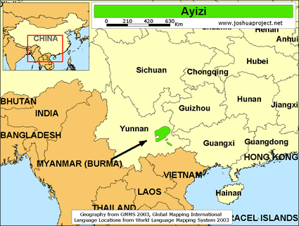 Map of Ayizi in China