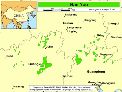 Map of Ban Yao in China