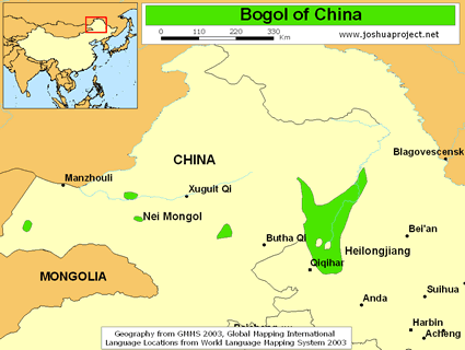 Map of Bogol in China