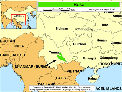 Map of Bokha in China